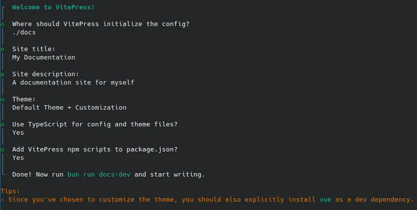 my vuepress setup